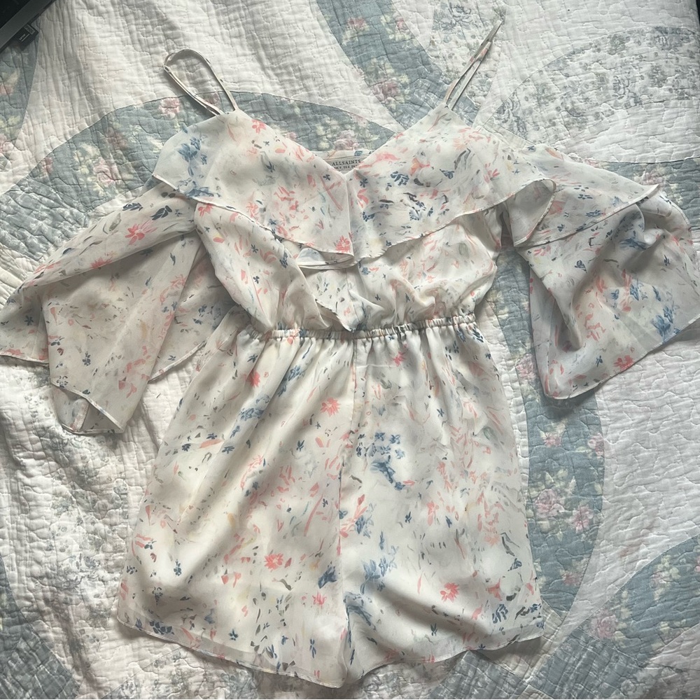 All Saints Women’s Size 2 Short Pastel Pattern Romper